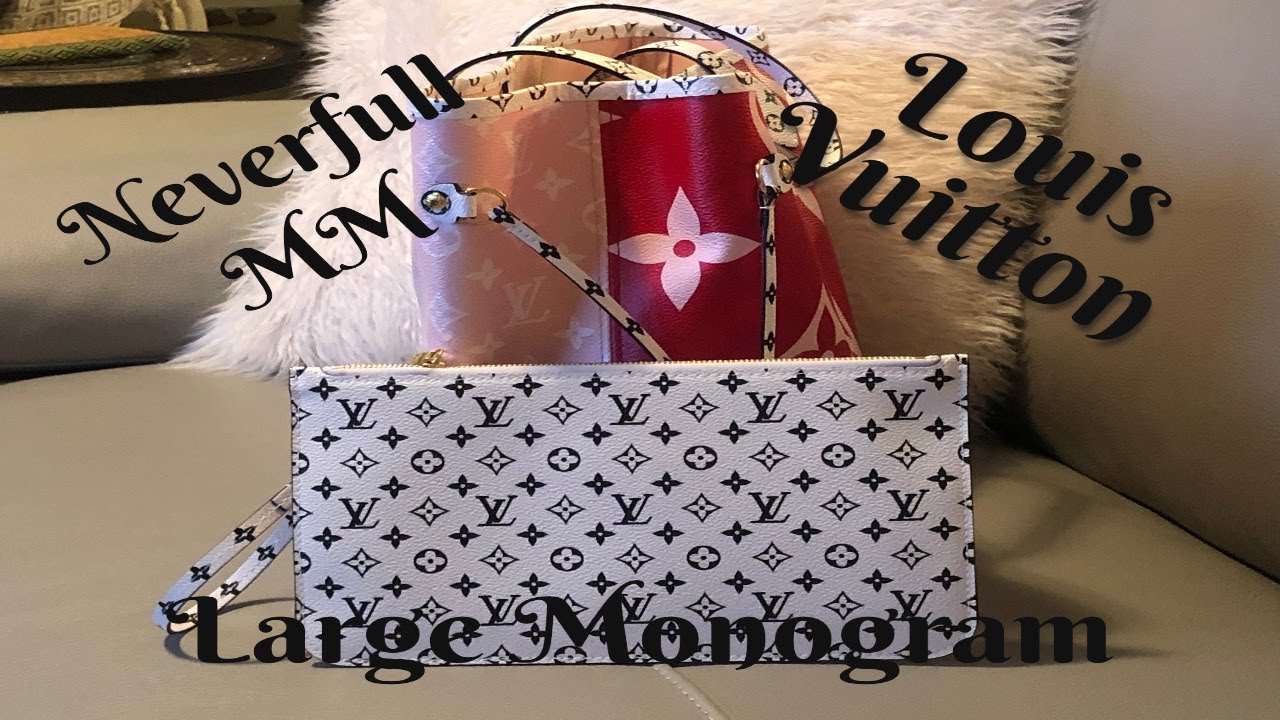Louis Vuitton Limited Red x Pink Monogram Giant Neverfull MM Tote with Pouch