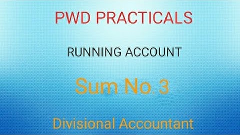 Divisional Accountant - PWD Practical - RUNNING ACCOUNT - SUM NO.3-/ tamil