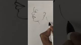 How To Draw A Girl Face Step By Step #draweasy #drawing #art #easyart #shorts