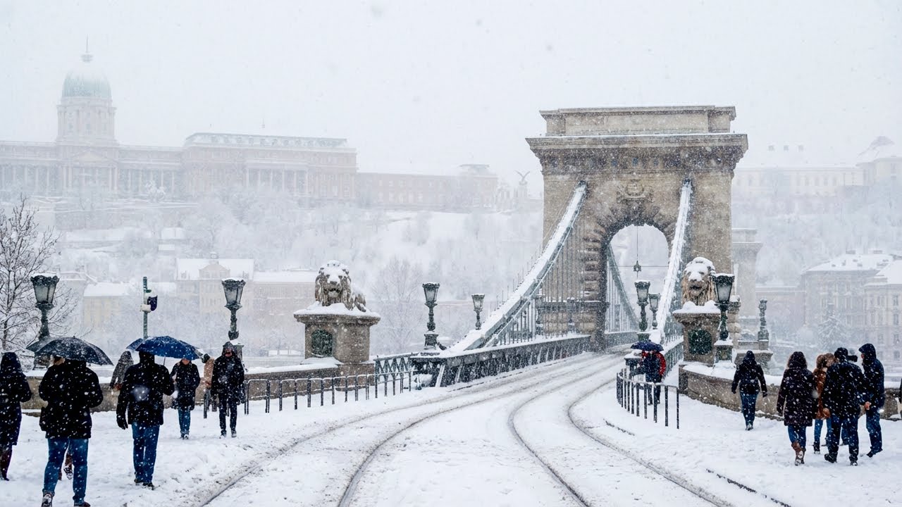 Snowstorm in  Budapest 4K Walking Tour 2026