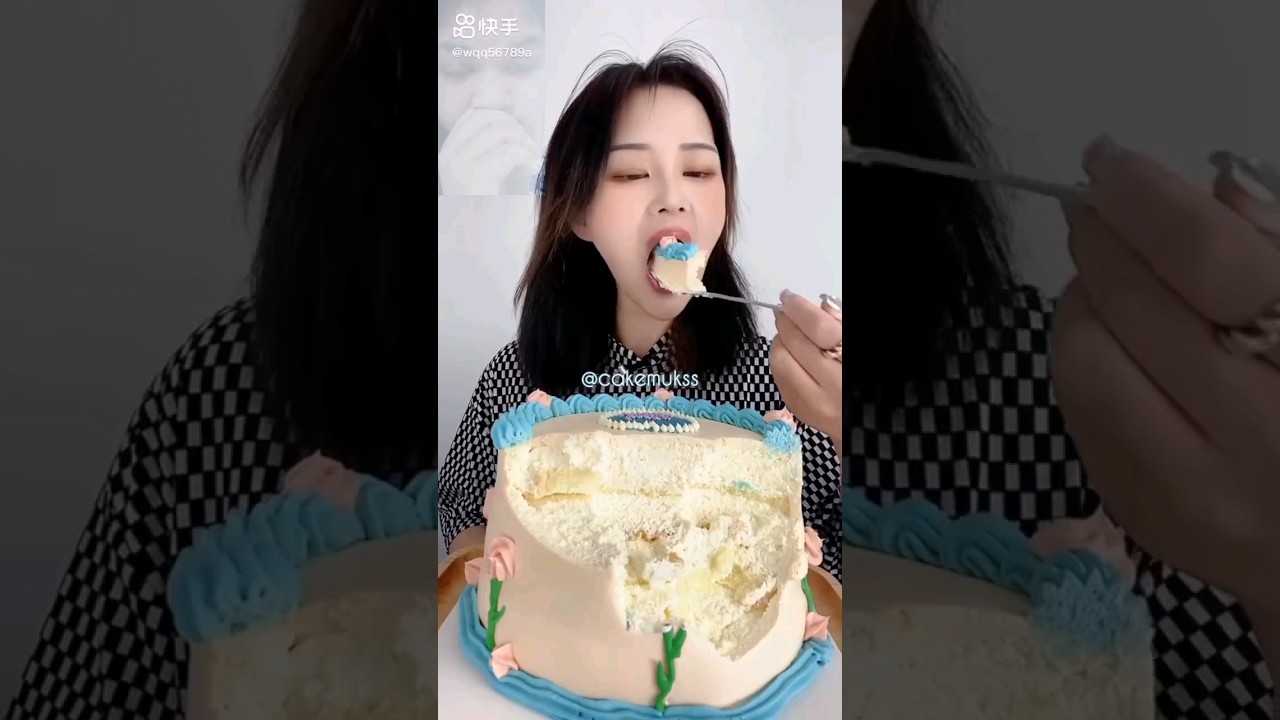 Full creamy vanilla cake eating asmr🧁🤤🍰|Mukbang eating cake😚| 