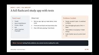 Details week 8 presentation Guide