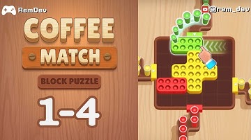 Coffee Match Block Puzzle Levels 1, 2, 3 & 4 Solution