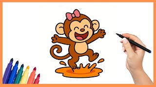 Comment Dessiner Un Singe Bonbon Qui Saute Dans Une Flaque De Sirop