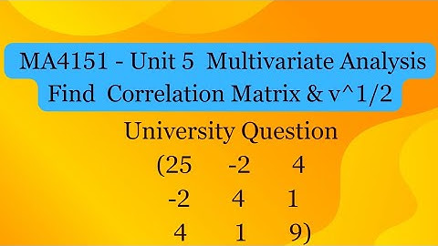 Find Rho value & € value | Multivariate Analysis | MA4151