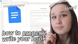 HOW TO SET UP YOUR BOOK MANUSCRIPT✨google/word doc tools and tips structure novel chapters tutorial