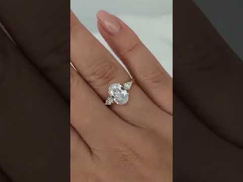2 CT Oval Engagement Ring Oval Wedding Ring ,Three Stone Diamond Ring Anniversary Gift, Gift for Her