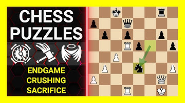 Chess Puzzles to Practice. Themes: Endgame, Crushing, Sacrifice. Learn Chess