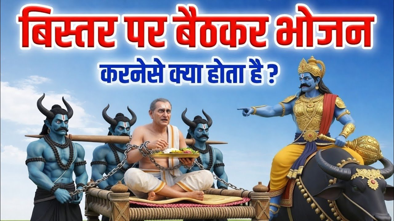 बिस्तर पर बैठकर खाना खाने वाले सावधान! यमराज ने चित्रगुप्त को बताया यह भयंकर रहस्य | 