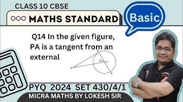 Q14 In the given figure, PA is a tangent from an external point P to a circle  with centre O. If Ð