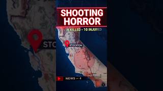 California Shooting Chaos: 4 Dead, 10 Injured – Stockton Massacre Shocks Nation! #shorts #shortvideo