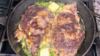 Homemade Garlic Butter Ribeye Steak