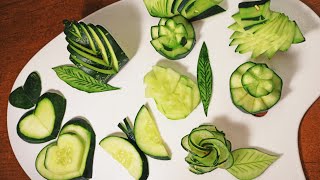 طرق تزيين الخيار ? ل سلطة الأعراس والمناسبات  cucumber cutting 