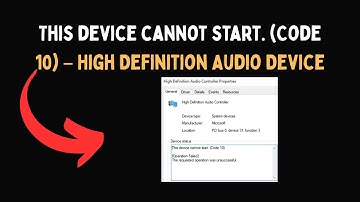 This device cannot start  Code 10 – High Definition Audio Device