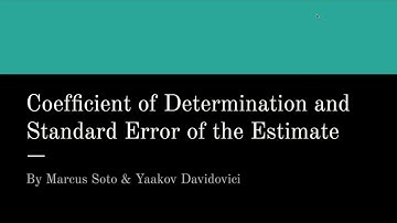 Team 5 Coefficient of Determination and Standard Error of the Estimate Section 10.3
