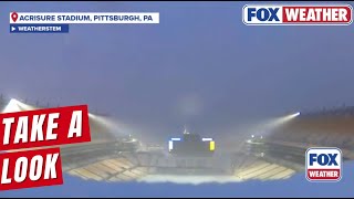 Heavy Snow Blankets The Home Of The Pittsburgh Steelers
