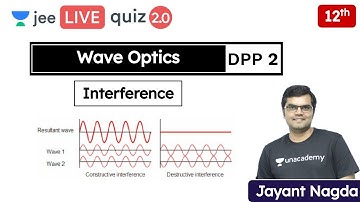 JEE: Wave Optics DPP 2 | Interference | Class 12 | Unacademy JEE | JEE Physics | Jayant Nagda