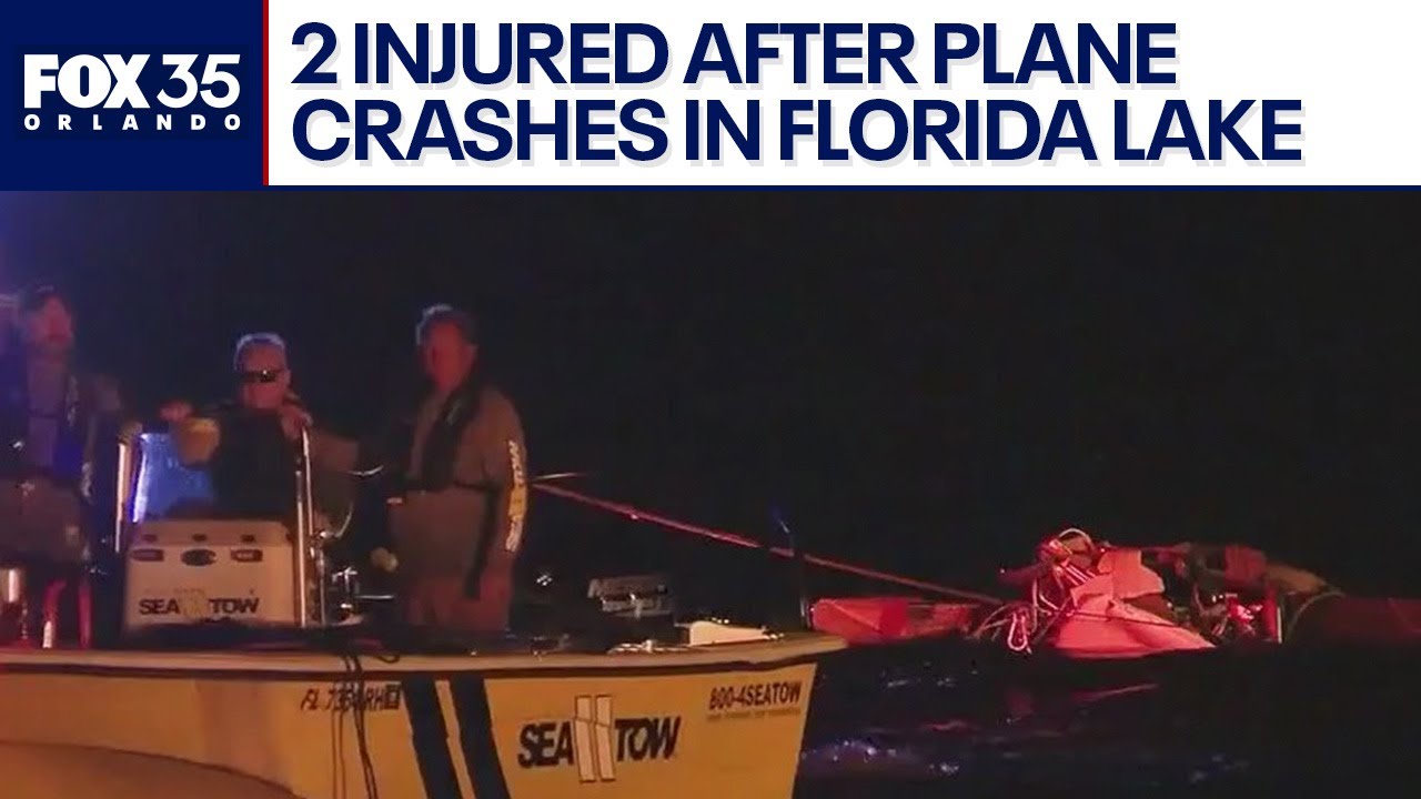 Two injured after plane crashes in Florida lake - YouTube