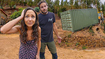 RISKY SHIPPING CONTAINER DELIVERY on our off-grid homestead in Portugal