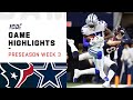 Texans vs. Cowboys Preseason Week 3 Highlights | NFL 2019