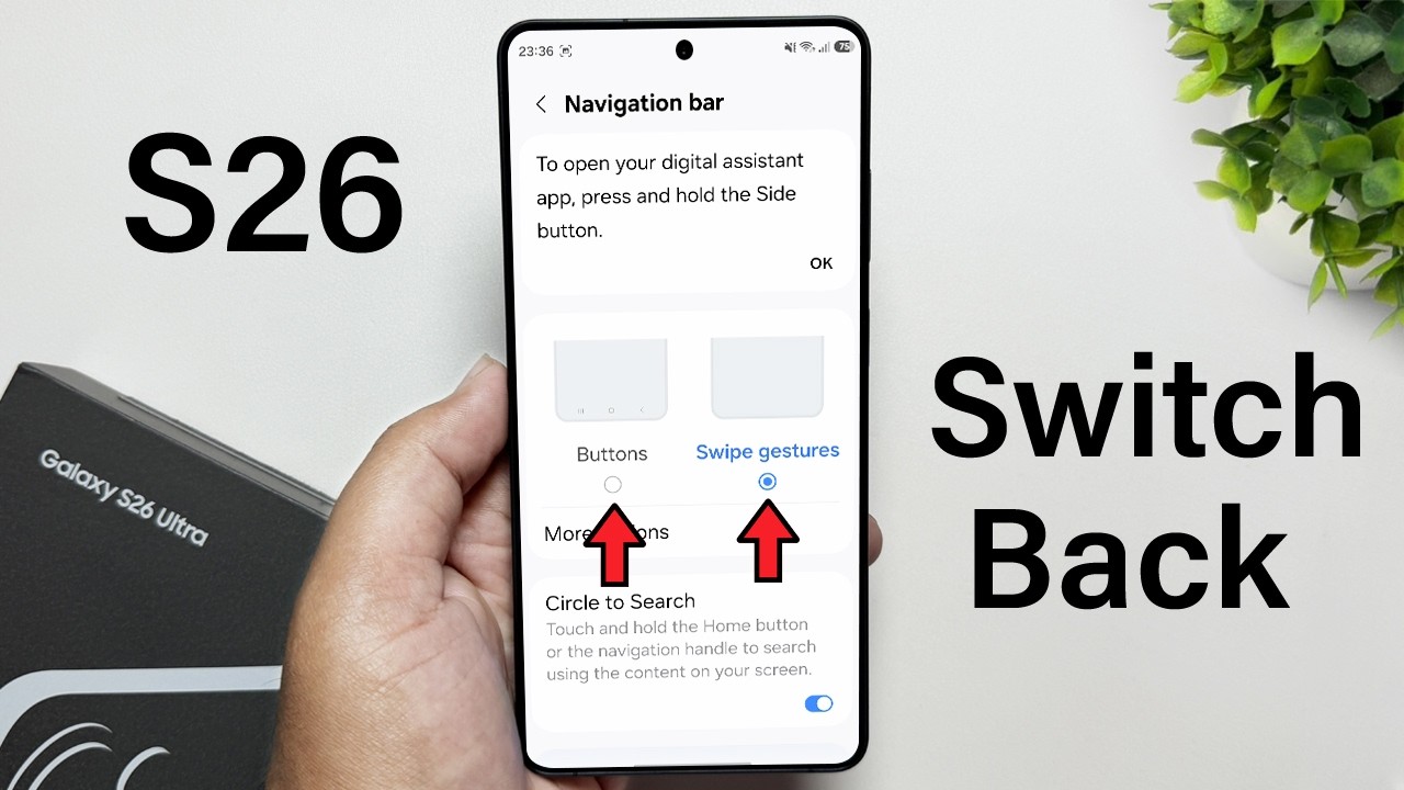 How To Switch Between Navigation Gestures & Buttons On Samsung Galaxy ...