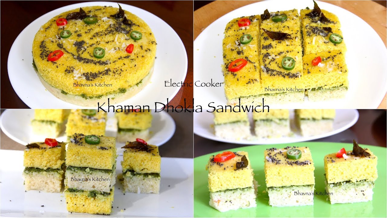 Instant Khaman Dhokla Sandwiches in Electric Multi Cooker Video Recipe | Bhavna