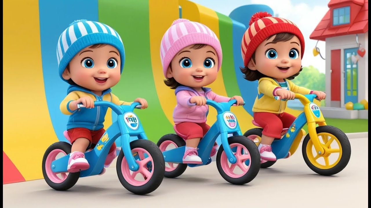 Color Bikes Racing Fun 🚲🔴🔵🟡👶 | Learn Colors & Racing Song for Little Kids