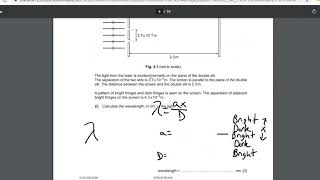 Two-Slit interference Worked Example AICE Physics Paper 2