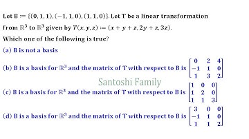 Basis and Matrix Representation of Linear Transformation JNU 2019 Entrance exam