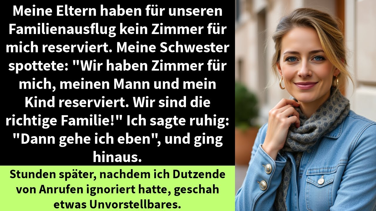 Meine Eltern haben für unseren Familienausflug kein Zimmer für mich reserviert.
