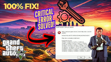Script Hook V Critical Error GTA 5 Fix 🛠️: Downgrade 3717 to 3586 (100% Working Solution)