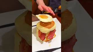 Chubby chubby, japanese pancake, ham, eggs #shorts #food #pancake ancake