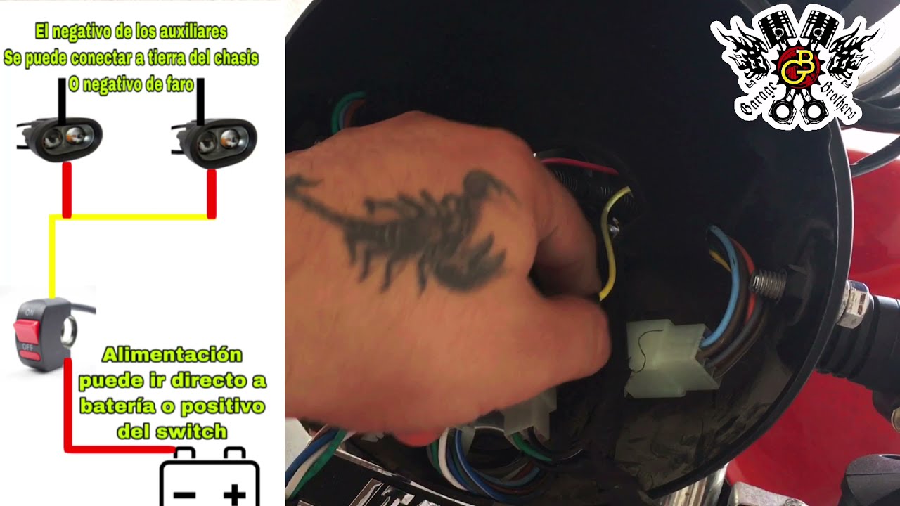 Como poner luces auxiliares a moto - YouTube