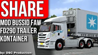 SHARE‼️|| mod bussid truck FAW FD290 trailer kontainer || by DSC Production  screenshot 1