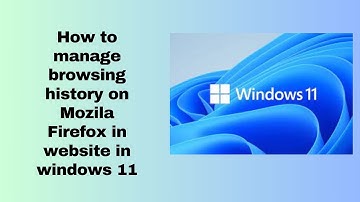 How to manage browsing history on Mozila Firefox in website in windows 11