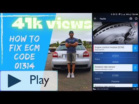 Audi S3 8L - How to fix ECM Fault Code 01314 Audi/VW