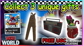 [Event🎅] Roblox Vans World Script - Collect 3 unique gifts (Free UGC)