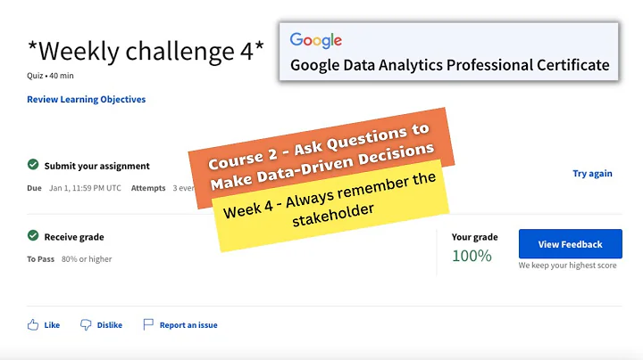 Ask questions to make data driven decisions weekly challenge 4 || Google Data Analytics