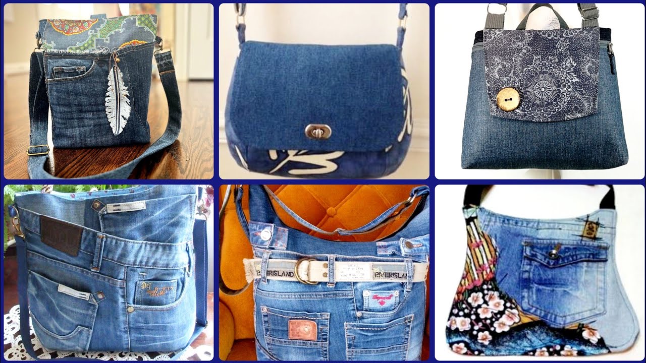 Latest Beautiful Creative Designs Denim Shoulder bags ideas 2024 - YouTube