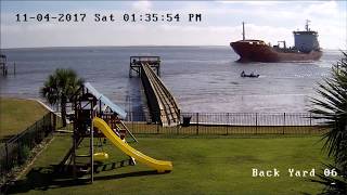 Cape Fear River  Ship runs aground