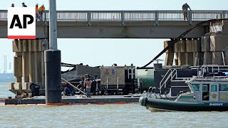 Barge Hits Bridge In Galveston, Texas, Causing An Oil Spill