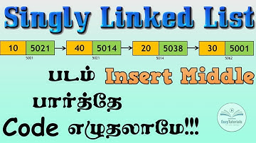 3.1.4 தமிழில் Linked list Insert at mid in tamil
