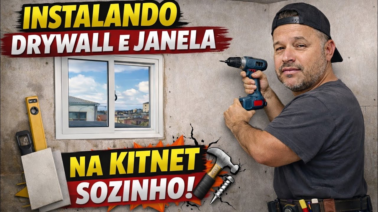 CONSTRUINDO MINHA KITNET: INSTALANDO DRYWALL E JANELA