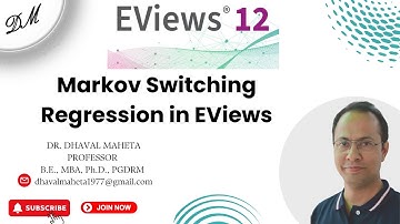 42. Markov Switching Regression in EViews || Dr. Dhaval Maheta