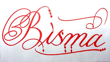 Bisma Name Signature Calligraphy Status | How to write with Cut Maker  #calligraphy #cursive