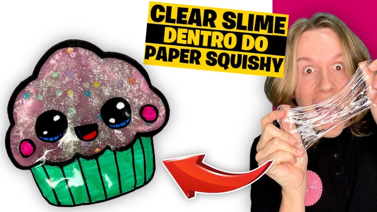 PAPER SQUISHY TRANSPARENTE COM ENCHIMENTO DE CLEAR SLIME | TIO LUCAS