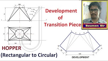 Development of Transition Piece - Development of Rectangular to Circular Hopper