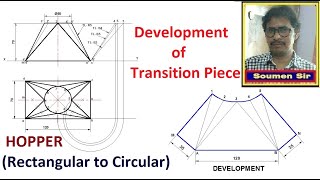 Development of Transition Piece  Development of Rectangular to Circular Hopper