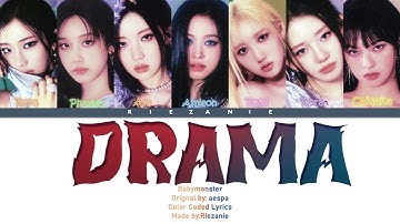 How would BABYMONSTER sing "DRAMA" (Orignal by aespa) (Color Coded Lyrics)