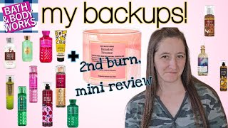 my Bath & Body Works backup body care collection + a 2nd burn candle impressions on Roasted Sesame